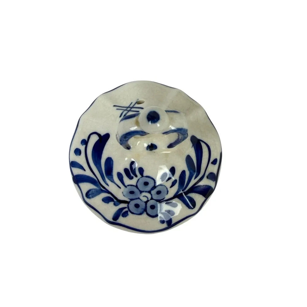 Delft Blue Handpainted Ceramic Teapot Windmill Floral Blue White Dutch Pottery‎